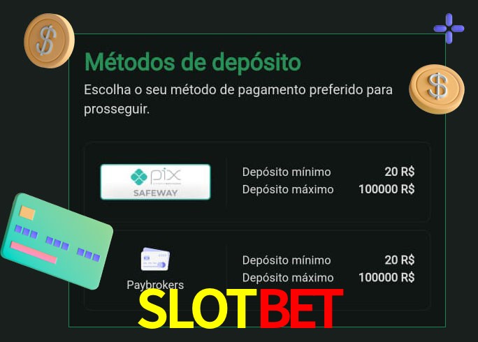 O cassino SLOTBET oferece uma grande variedade de métodos de pagamento